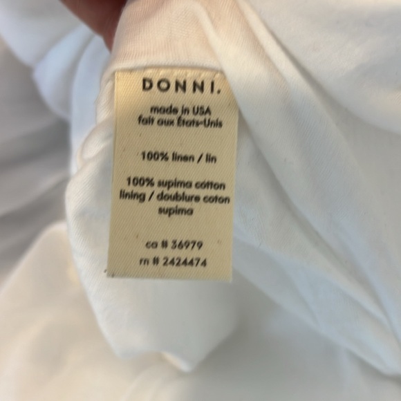 NWT DONNI Linen Spaghetti Dress, Powder, MD - Picture 7 of 9